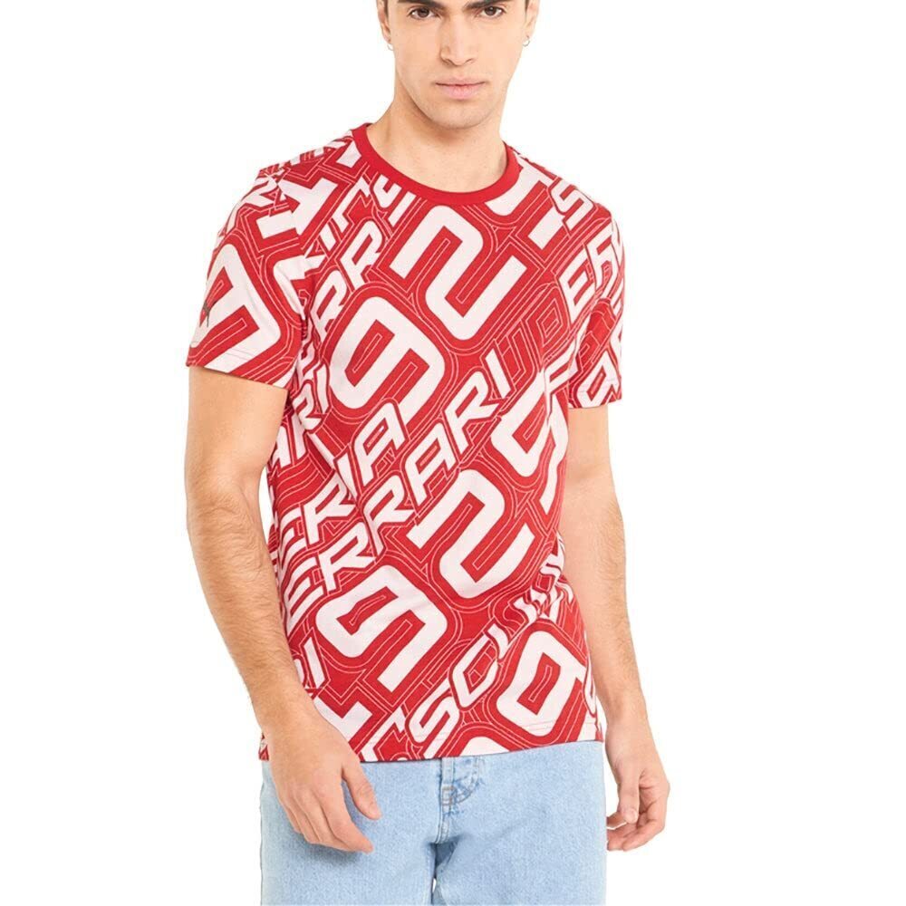 PUMA Ferrari Race All Over Print Tee 2 Rosso Corsa XL
